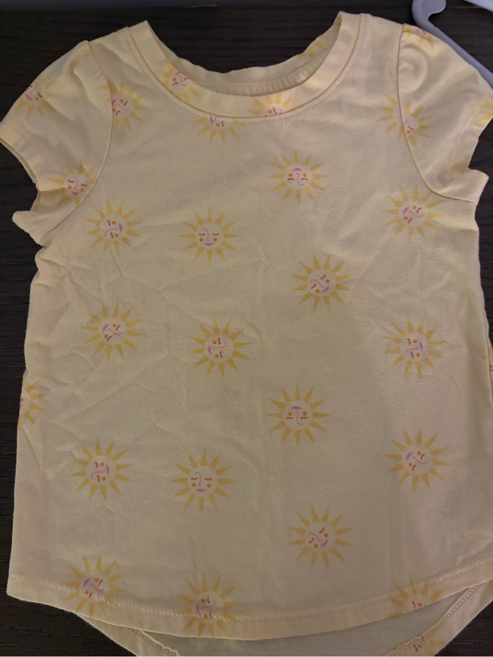 Cat & Jack Pale Yellow Sun Print Short Sleeve Tee